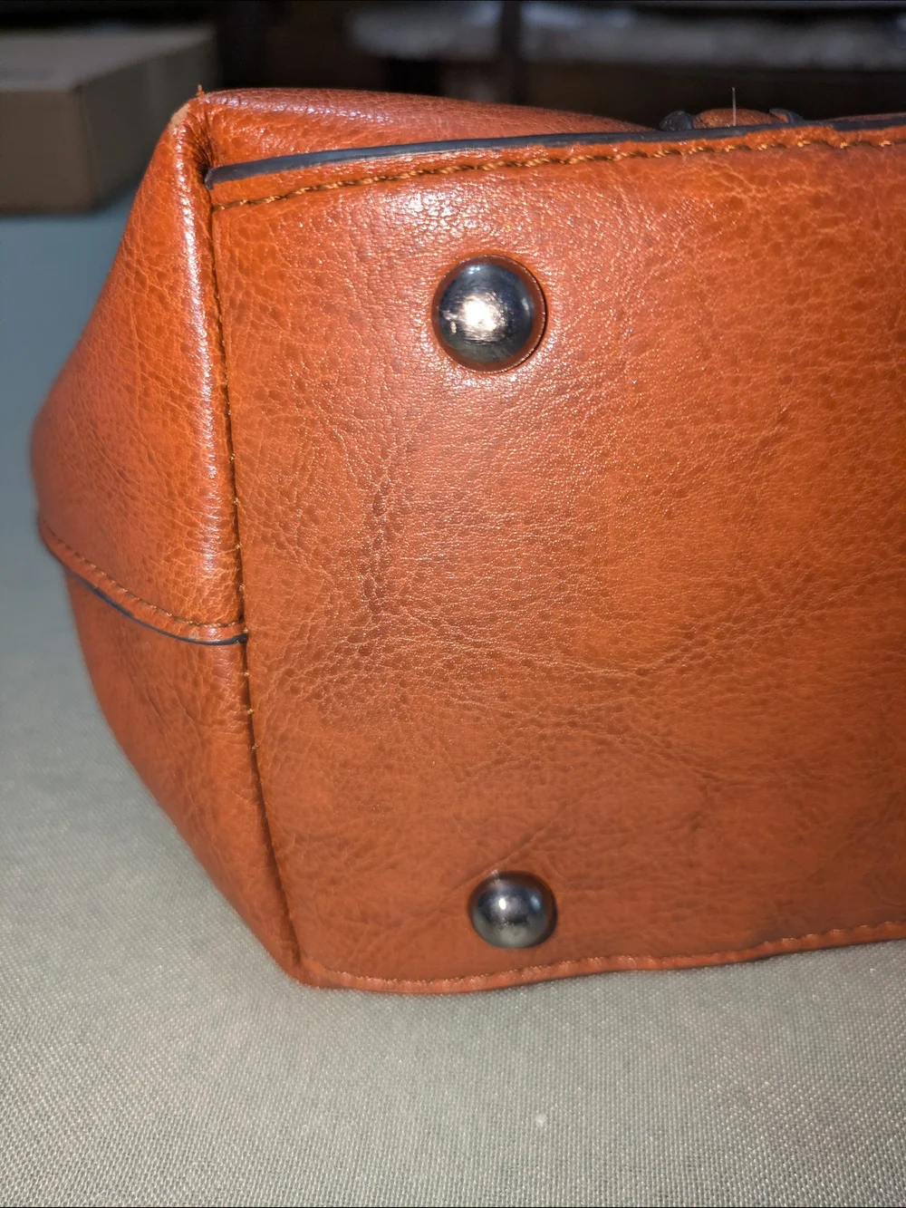 Classic Brown Leather-Look Tote Bag
